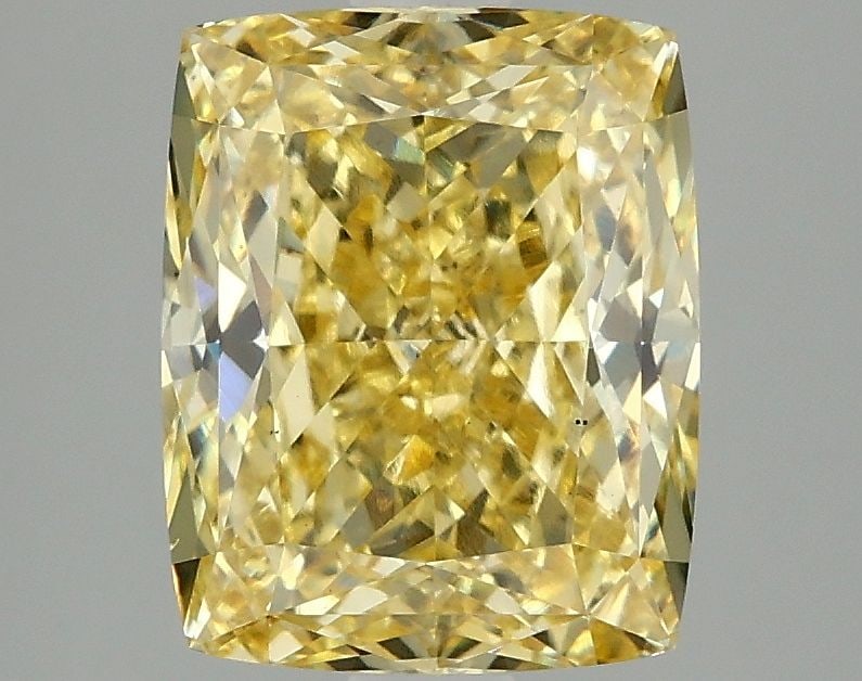 Loose Diamond - CUSHION MODIFIED 3.08ct Fancy Intense Yellow VS1: Loose Diamond - CUSHION MODIFIED 3.08ct Fancy Intense Yellow VS1 Source: This is a real non-mined Diamond that has been grown in a lab Shape: CUSHION MODIFIED Carats: 3.08 Color: Fancy Intense
