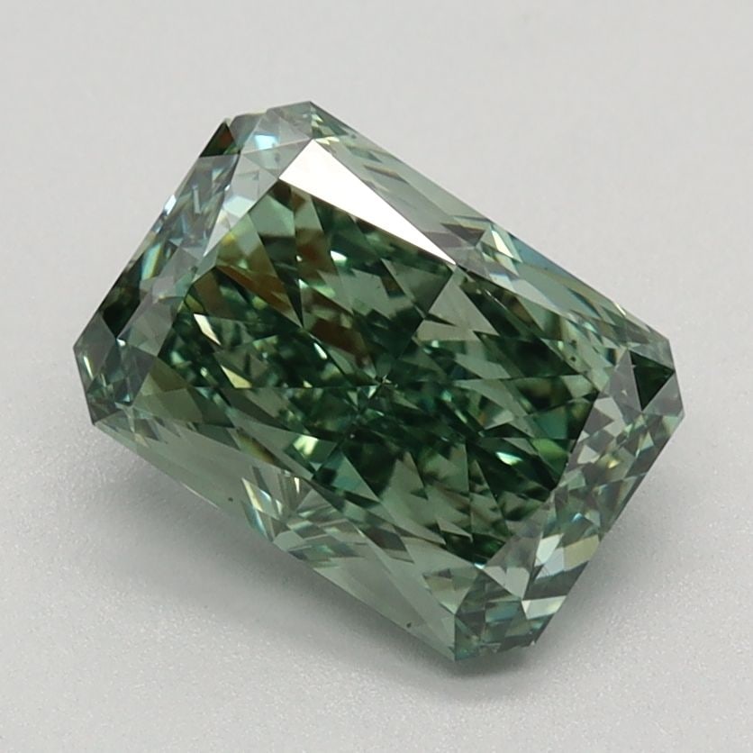 Loose Diamond - RADIANT 1.52ct Fancy Vivid Green VS2: Loose Diamond - RADIANT 1.52ct Fancy Vivid Green VS2 Source: This is a real non-mined Diamond that has been grown in a lab Shape: RADIANT Carats: 1.52 Color: Fancy Vivid Green Certification: IGI Video