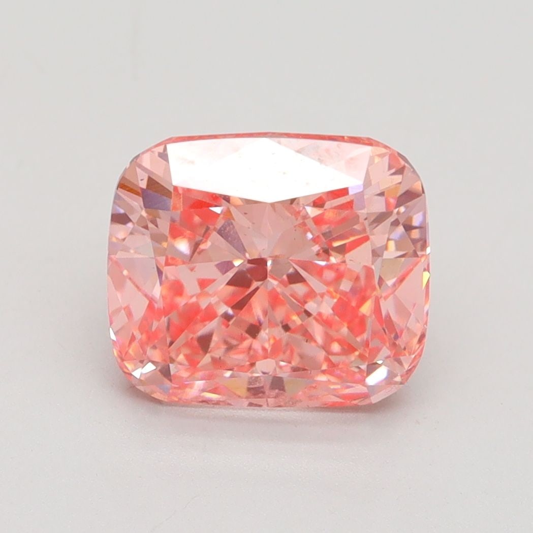 Loose Diamond - CUSHION BRILLIANT 3.07ct Fancy Vivid Pink VS2: Loose Diamond - CUSHION BRILLIANT 3.07ct Fancy Vivid Pink VS2 Source: This is a real non-mined Diamond that has been grown in a lab Shape: CUSHION BRILLIANT Carats: 3.07 Color: Fancy Vivid Pink