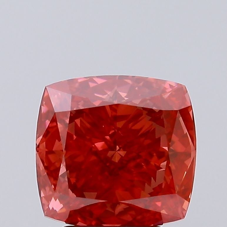 Loose Diamond - CUSHION BRILLIANT 3.4ct Fancy Vivid Red VS1: Loose Diamond - CUSHION BRILLIANT 3.4ct Fancy Vivid Red VS1 Source: This is a real non-mined Diamond that has been grown in a lab Shape: CUSHION BRILLIANT Carats: 3.4 Color: Fancy Vivid Red Certificat