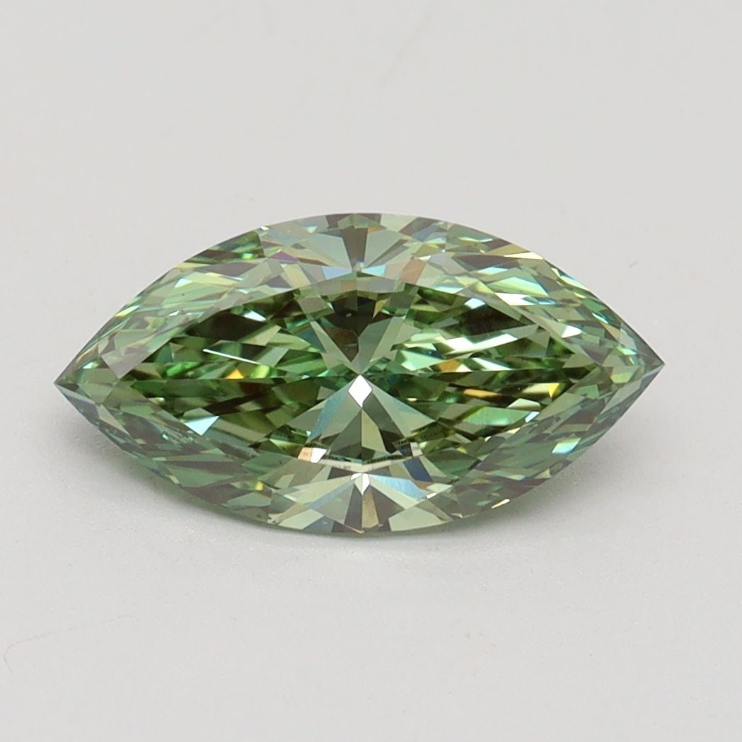 Loose Diamond - MARQUISE 1.5ct Fancy Vivid Green VS1: Loose Diamond - MARQUISE 1.5ct Fancy Vivid Green VS1 Source: This is a real non-mined Diamond that has been grown in a lab Shape: MARQUISE Carats: 1.5 Color: Fancy Vivid Green Certification: IGI Video