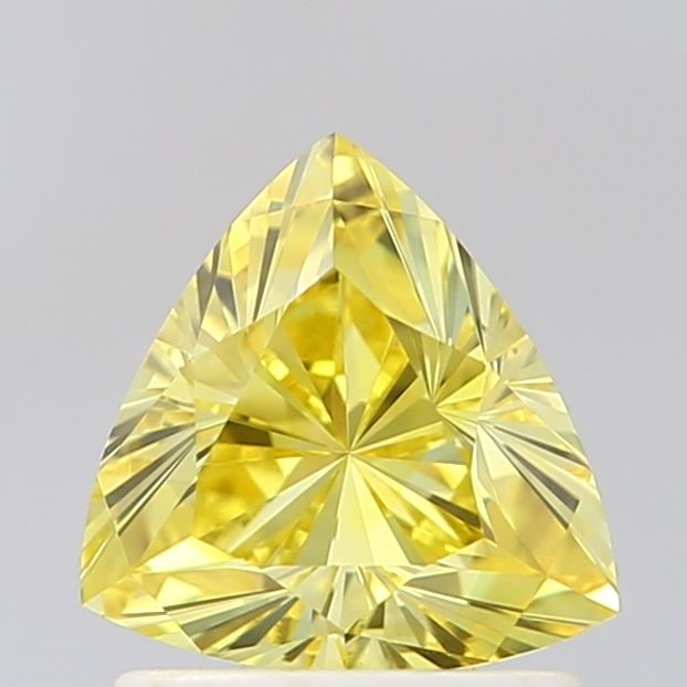 Loose Diamond - TRIANGULAR 1.09ct Fancy Vivid Yellow VS1: Loose Diamond - TRIANGULAR 1.09ct Fancy Vivid Yellow VS1 Source: This is a real non-mined Diamond that has been grown in a lab Shape: TRIANGULAR Carats: 1.09 Color: Fancy Vivid Yellow Certification: I