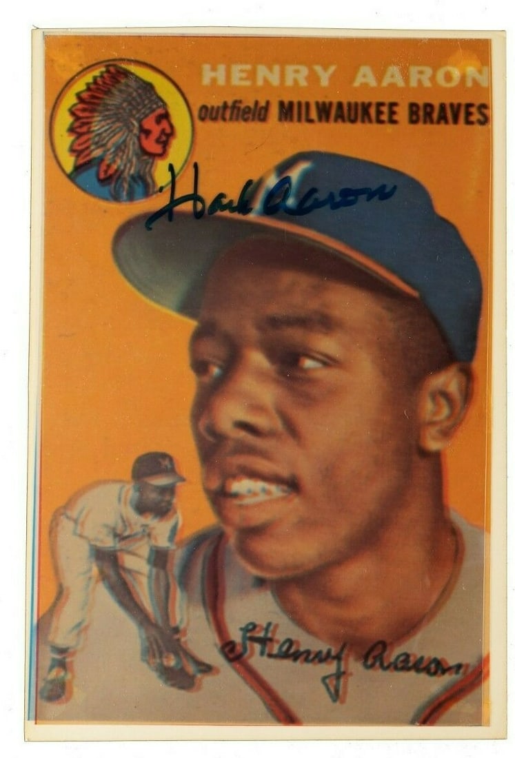 Hank Aaron Signed 1954 Topps Artwork 1/1 JSA COA RARE (1 of 3)
