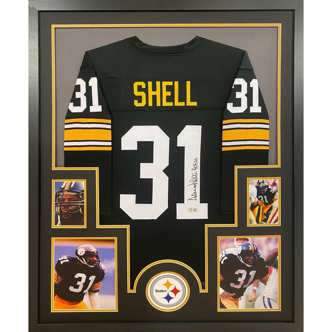 Donnie Shell Autographed Framed Jersey Beckett Authenticated Steelers: Donnie Shell Autographed Framed Jersey Beckett Authenticated Steelers This autographed Donnie Shell framed jersey is a must-have for any Pittsburgh Steelers fan. Authenticated by Beckett, a leader in