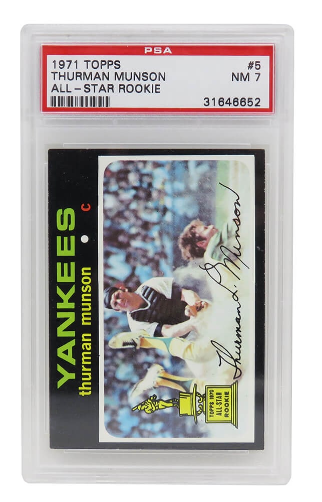 Thurman Munson 1971 Topps All Star Rookie Card #5 PSA 7 NM (1 of 2)