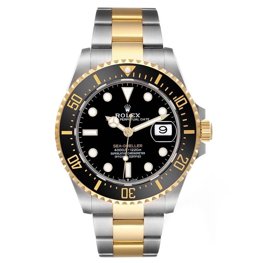 Rolex 126603 Sea-Dweller Oyster Bracelet Black Dial Men's Watch 2020 Card: Rolex 126603 Sea-Dweller Oyster Bracelet Black Dial Men's Watch 2020 Card This Rolex Sea-Dweller features a black dial and ceramic bezel, complemented by an Oyster bracelet. The watch is designed for