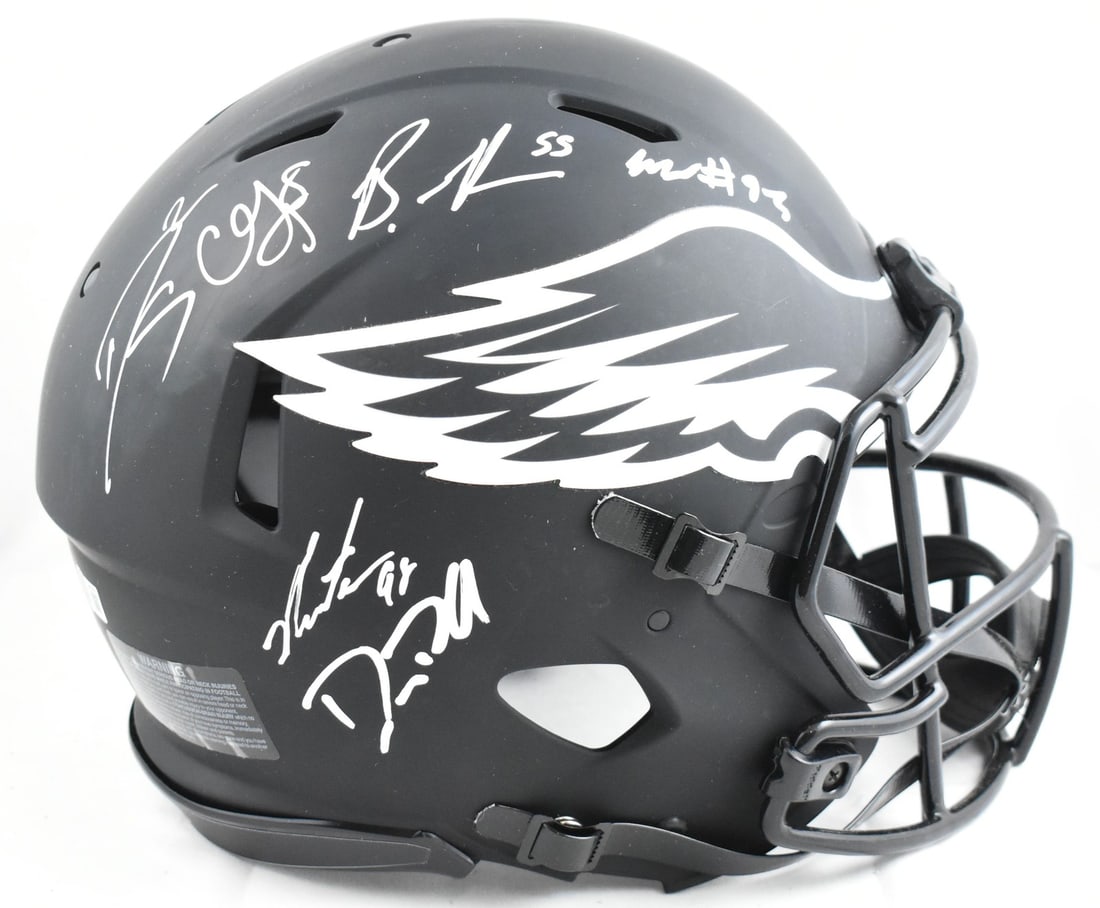 Signed Philadelphia Eagles Multi Player Eclipse Speed Helmet Beckett Holo (1 of 4)
