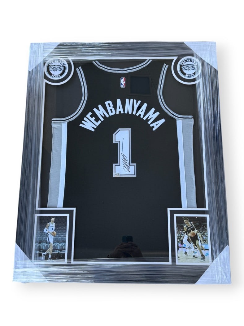Victor Wembanyama Signed Jersey Custom Framed San Antonio Spurs (1 of 2)