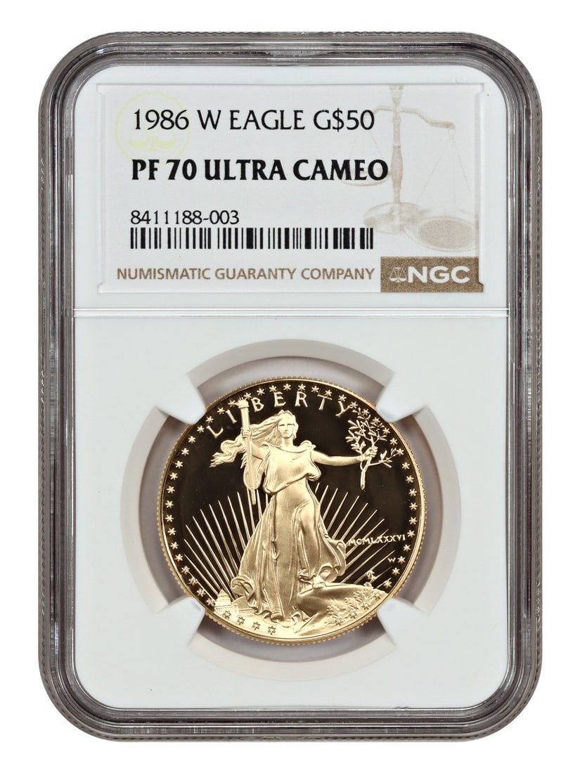 NGC PR70DCAM 1986-W $50 Gold Eagle Coin Uncirculated West Point Mint (1 of 4)