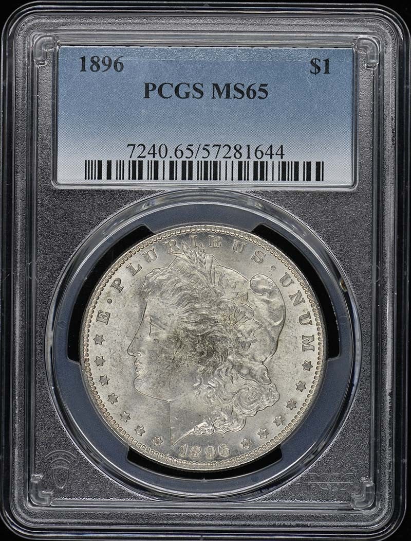 1896 Morgan Dollar Uncirculated PCGS MS65 Certified Coin (1 of 2)