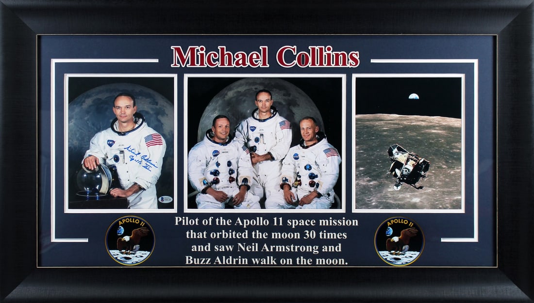 Michael Collins Apollo 11 Signed 8x10 Framed Photo with COA: Michael Collins Apollo 11 Signed 8x10 Framed Photo with COA This stunning 8x10 framed photo captures the historic Apollo 11 mission, personally signed by astronaut Michael Collins. The inscription "Ap