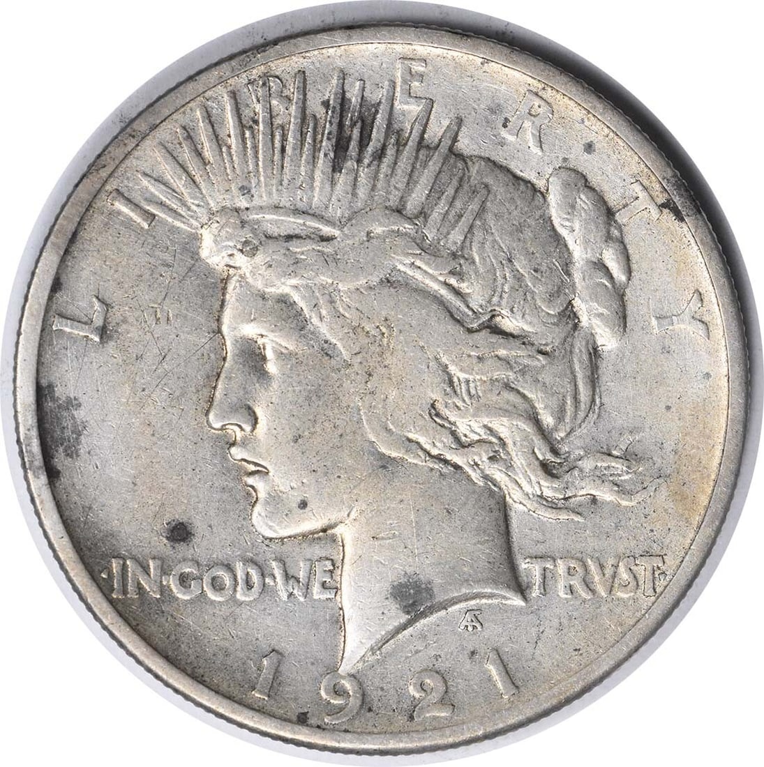 1921 VAM 3 Peace Dollar $1 by Anthony de Francisci Uncertified: 1921 VAM 3 Peace Dollar $1 by Anthony de Francisci Uncertified This 1921 VAM 3 Peace Dollar features a striking design by Anthony de Francisci and is composed of 90% silver and 10% copper. The coin is
