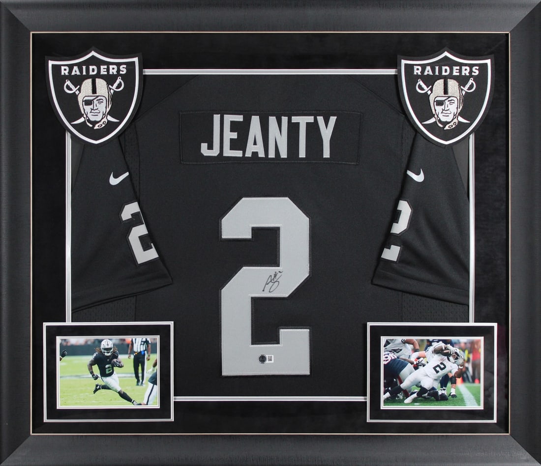 Ashton Jeanty Signed Las Vegas Raiders Black Nike Limited Framed Jersey BAS Witnessed (1 of 2)