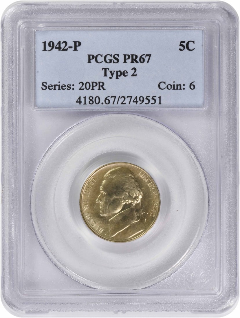 1942 Proof Jefferson Nickel PR67 Graded by PCGS (1 of 2)