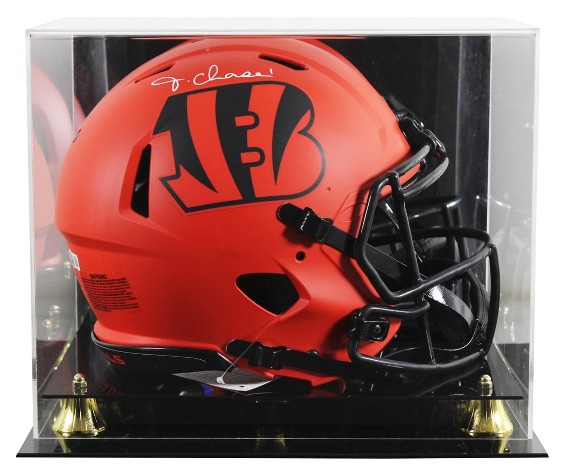 Ja'Marr Chase Signed Bengals Rave Full Size Helmet with Beckett Authentication: Ja'Marr Chase Signed Bengals Rave Full Size Helmet with Beckett Authentication This authentic full-size Speed Proline helmet is a standout collectible for fans of the Cincinnati Bengals and Ja'Marr Ch