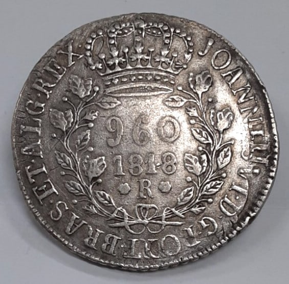 1818-R 960 Reis Silver Coin from Brazil Joao VI KM 326.1 (1 of 2)