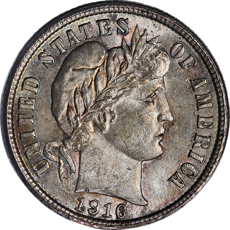 1916-P Barber Dime ANACS MS63 Uncirculated Silver Coin: 1916-P Barber Dime ANACS MS63 Uncirculated Silver Coin This exceptional 1916-P Barber Dime displays superb eye appeal, characterized by its fantastic luster and strong strike. The coin features outsta