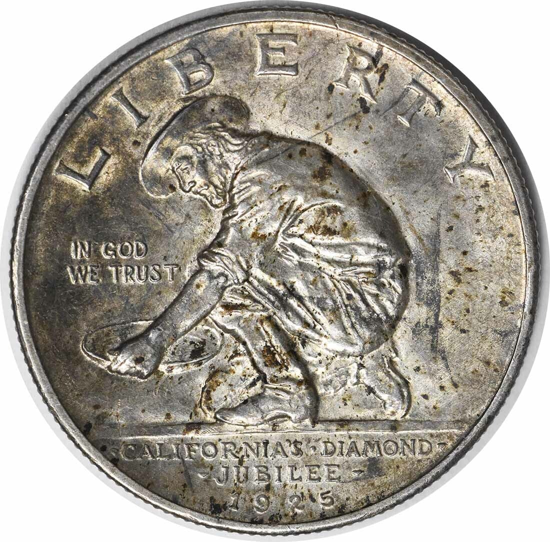 1925-S San Francisco California Commemorative Silver Half Dollar AU Uncertified: 1925-S San Francisco California Commemorative Silver Half Dollar AU Uncertified This 1925-S California commemorative half dollar is a circulated coin from the United States, minted in San Francisco. C