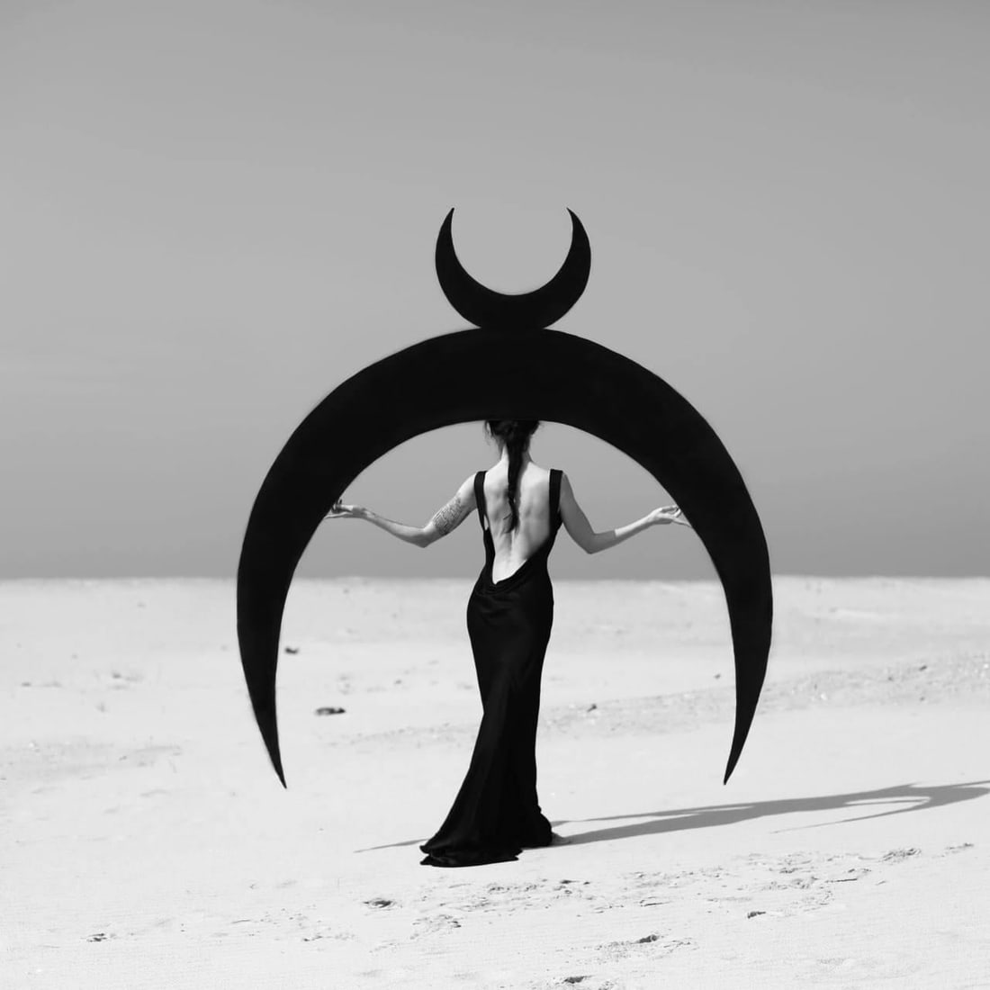 Moon Birth 3 Black and White Photography by Olha Stepanian Ed. 1/3 39x39 (1 of 2)