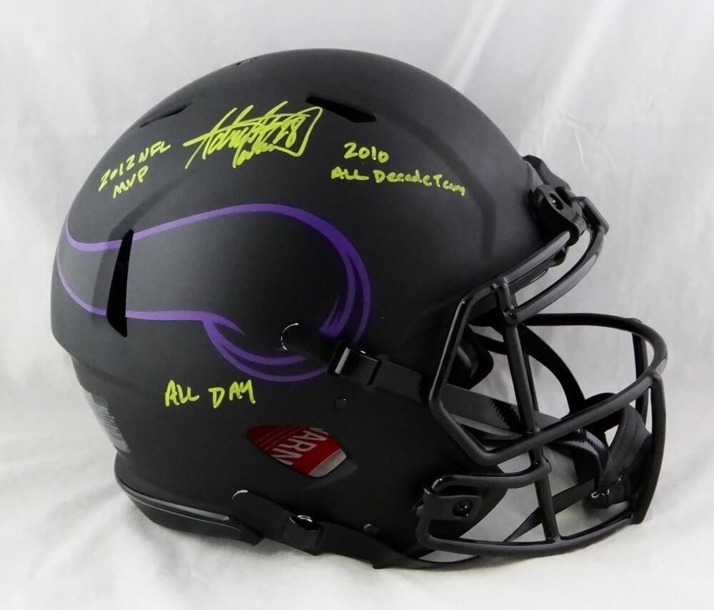 Adrian Peterson Signed Minnesota Vikings Full Size Helmet Beckett Auth (1 of 6)