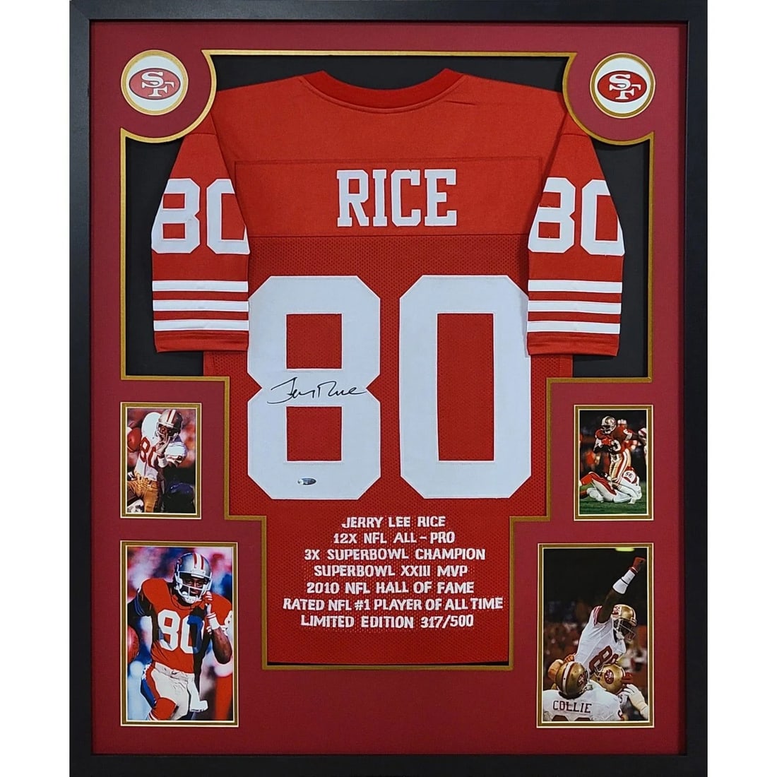 Jerry Rice Autographed Framed Stat Jersey San Francisco 49ers Tristar Authenticated (1 of 2)