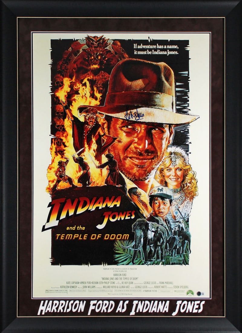 Harrison Ford Signed Framed 24x36 Indiana Jones Poster Auto 10 Beckett (1 of 4)