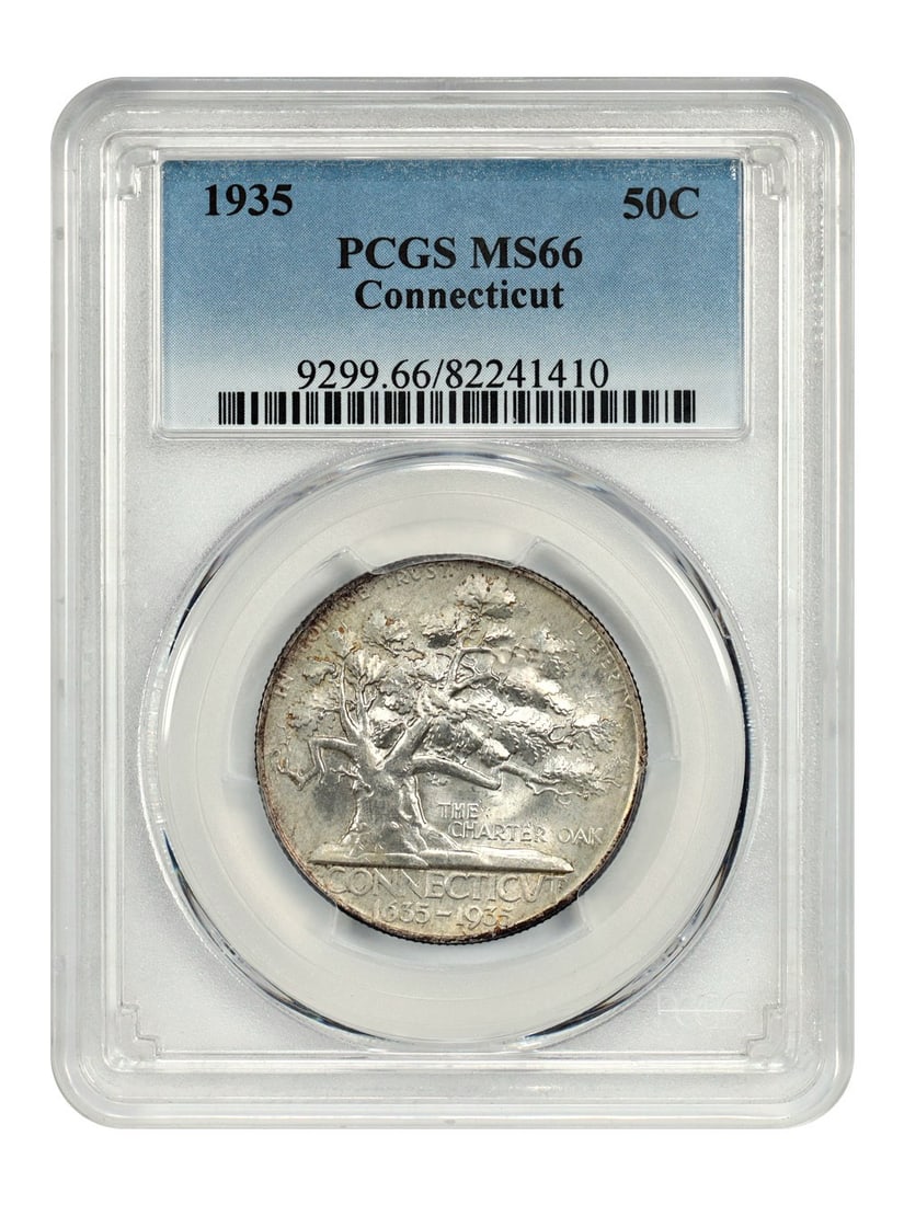 1935 50C Connecticut PCGS MS66 Uncirculated Classic Silver Commemorative (1 of 4)