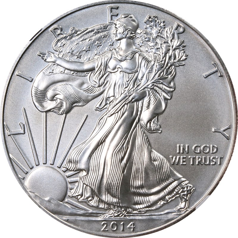 2014-W $1 Silver Eagle NGC MS70 Burnished Uncirculated Coin (1 of 4)