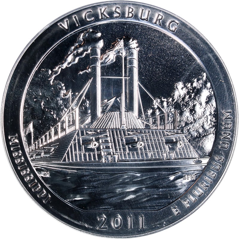 PCGS MS69 DMPL 2011 Vicksburg ATB 5 oz Silver Coin First Strike (1 of 4)