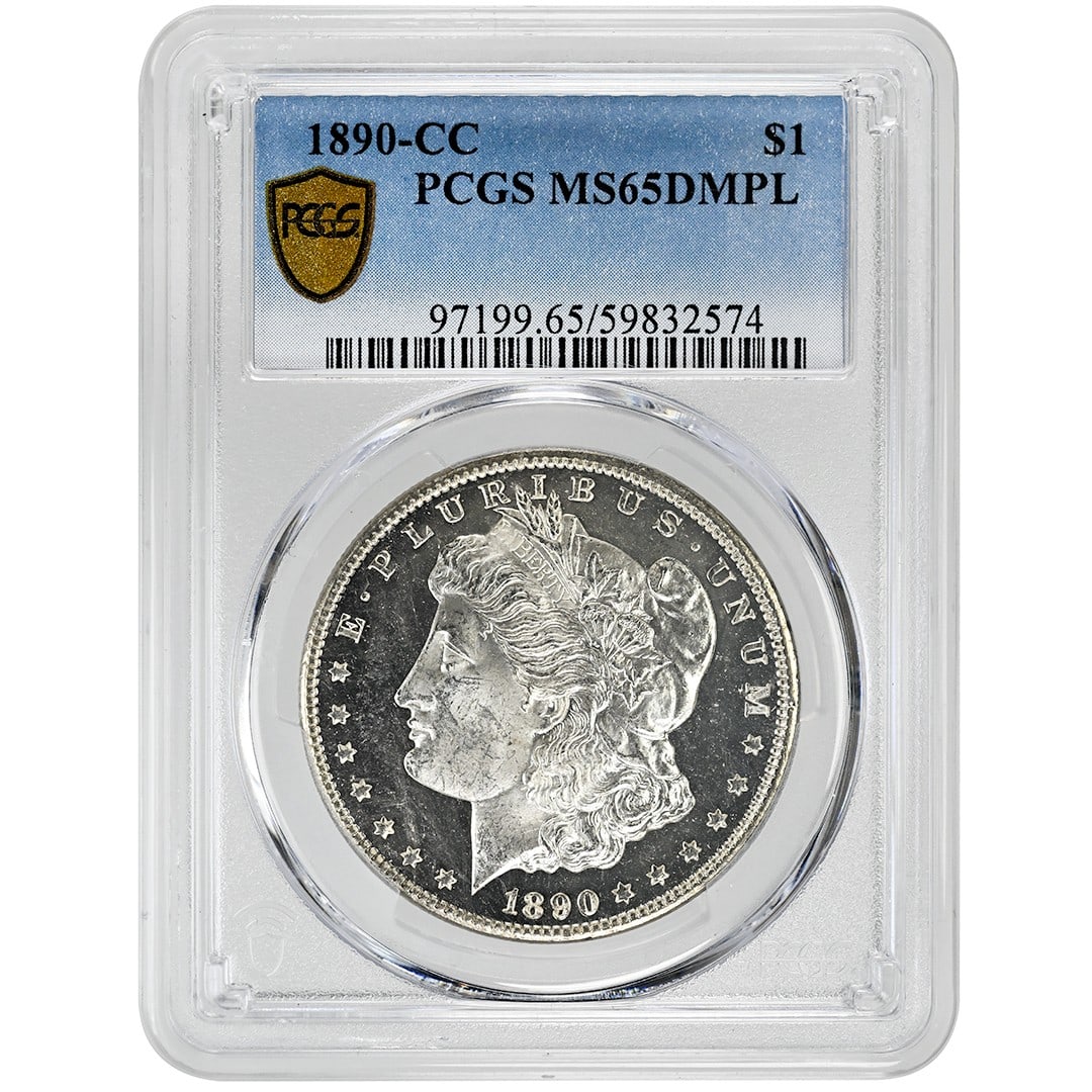 1890-CC Morgan Dollar $1 PCGS MS65DMPL Deep Mirror Proof-Like Coin (1 of 4)