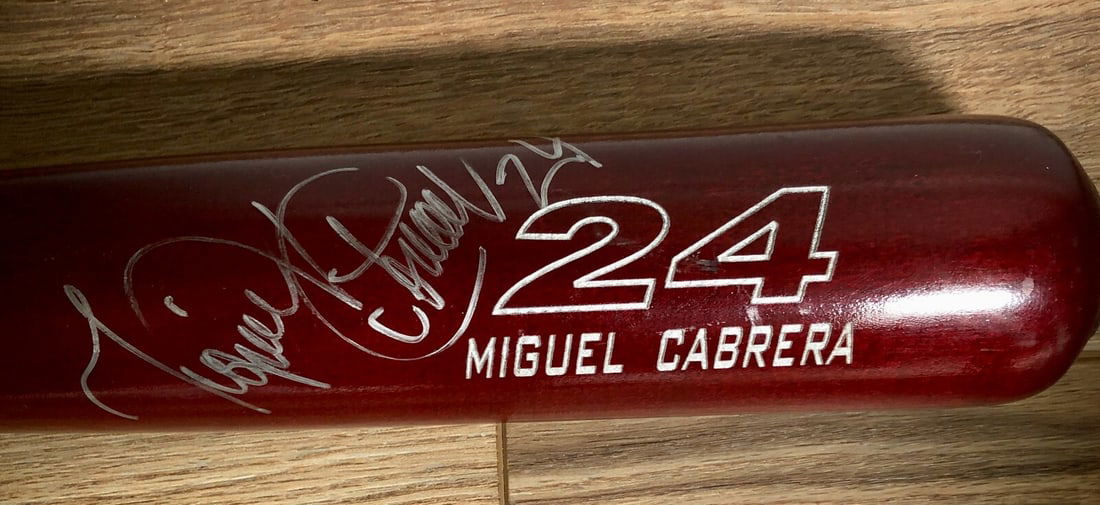 Miguel Cabrera Signed Game-Issued Zinger Bat with #24 Inscription: Miguel Cabrera Signed Game-Issued Zinger Bat with #24 Inscription This is a Miguel Cabrera signed game-issued Zinger bat, a remarkable piece for any baseball enthusiast. The bat, specifically from the