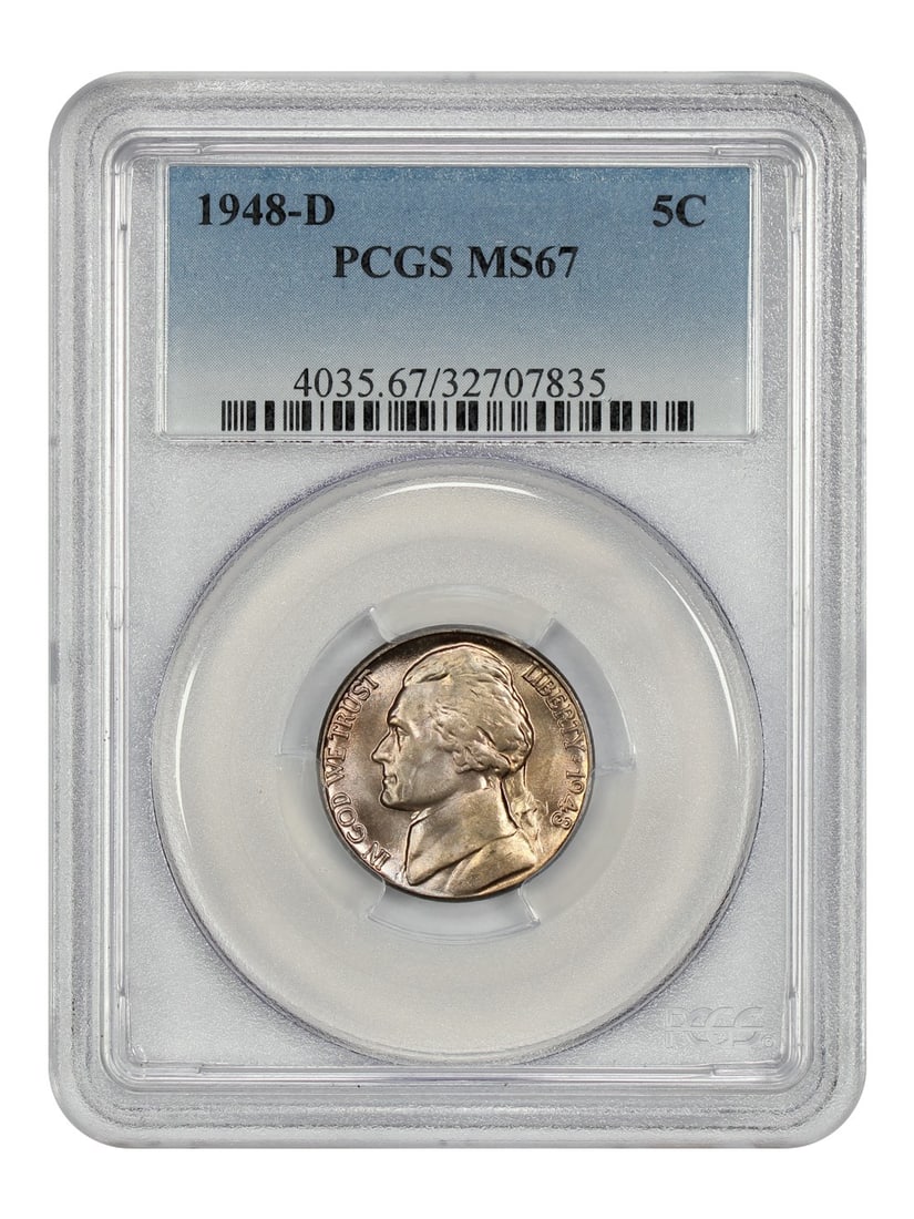 1948-D Jefferson Nickel 5C PCGS MS67 Uncirculated Denver Mint (1 of 4)