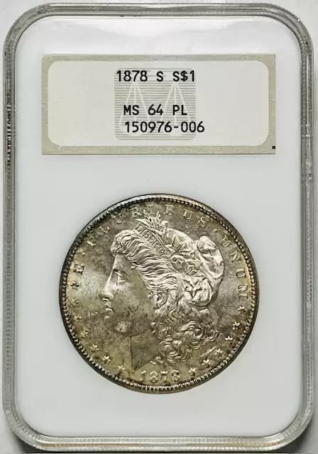 1878 S Morgan Silver Dollar NGC MS64 PL Uncirculated Silver Coin (1 of 2)