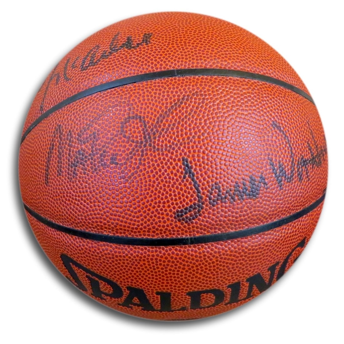 Los Angeles Lakers Autographed Basketball 9 Sigs Magic Johnson Worthy Scott Hall of Fame (1 of 4)