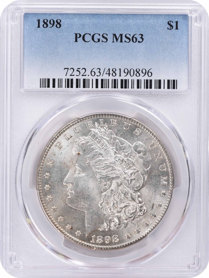 1898 Morgan Silver Dollar MS63 PCGS Uncirculated 90% Silver (1 of 2)