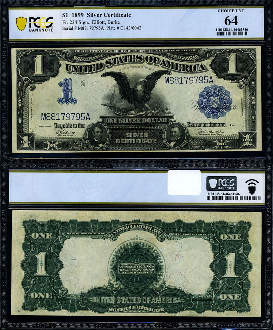 1899 $1 Silver Certificate FR. 234 Choice PCGS CU64 (1 of 3)