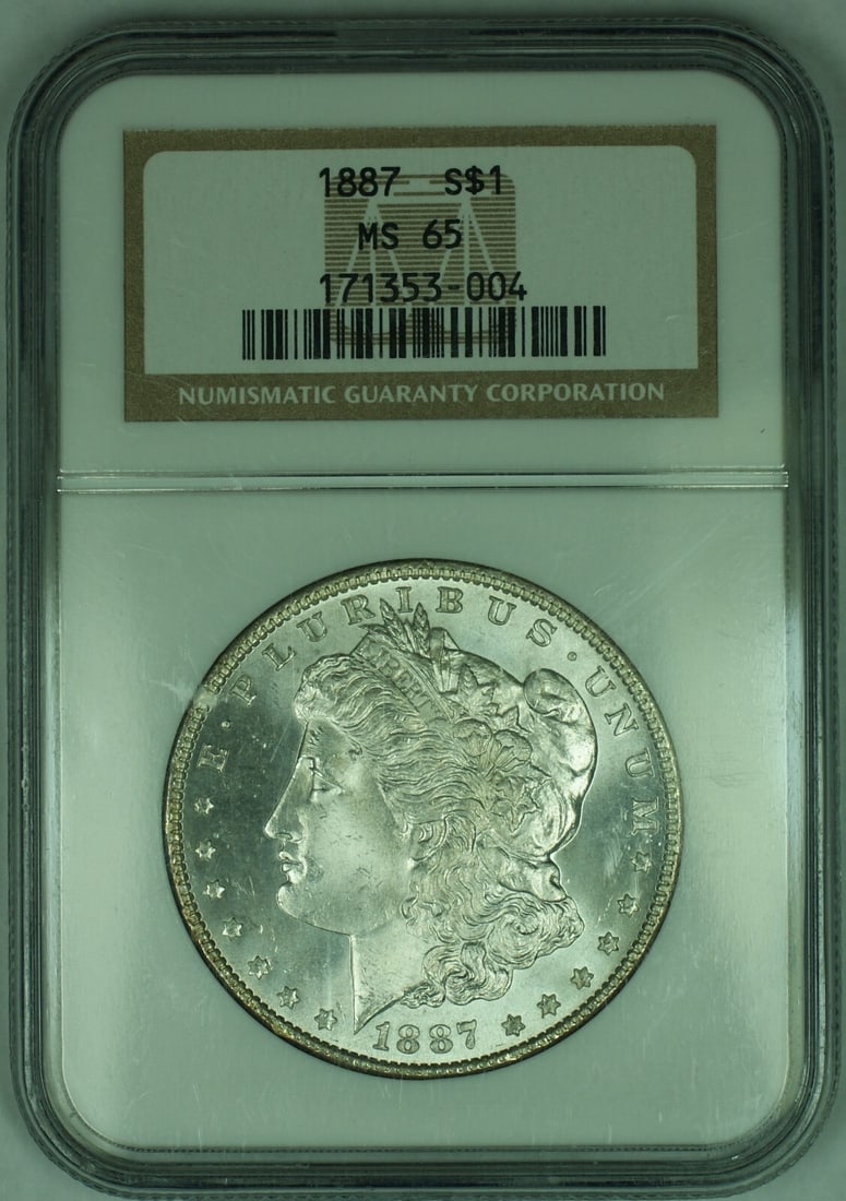 NGC MS 65 1887 Morgan Dollar Semi-Proof Like Silver Coin: NGC MS 65 1887 Morgan Dollar Semi-Proof Like Silver Coin This 1887 Morgan Silver Dollar is an uncirculated coin from the United States, featuring a semi-proof like appearance. Composed of silver, it h