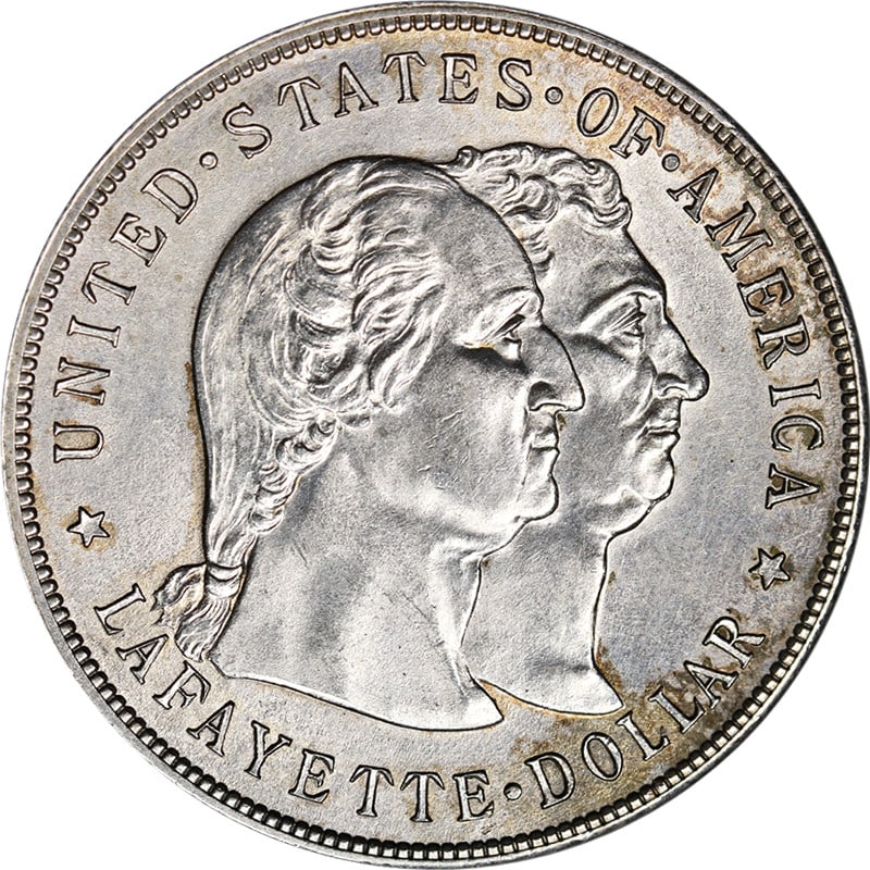 Uncirculated 1900 Silver Lafayette Commemorative Dollar with Lustrous Finish: Uncirculated 1900 Silver Lafayette Commemorative Dollar with Lustrous Finish This 1900 Lafayette Commemorative Dollar features attractive eye appeal with strong luster and a sharp strike. The coin is