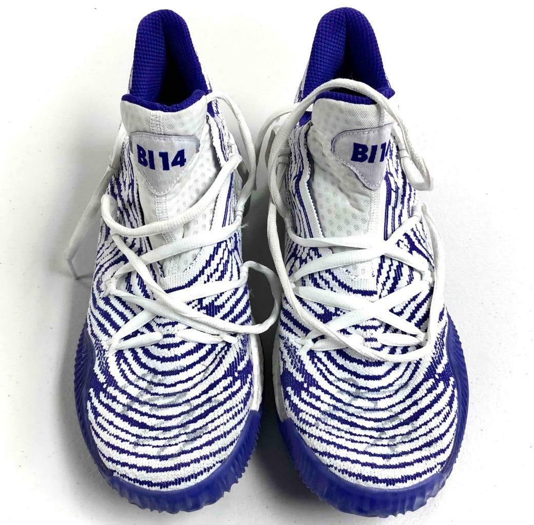Brandon Ingram Autographed Game-Used Adidas Lakers Shoes with Photo Proof: Brandon Ingram Autographed Game-Used Adidas Lakers Shoes with Photo Proof These game-used Adidas shoes are signed by Brandon Ingram, a talented NBA player known for his contributions to the Los Angele