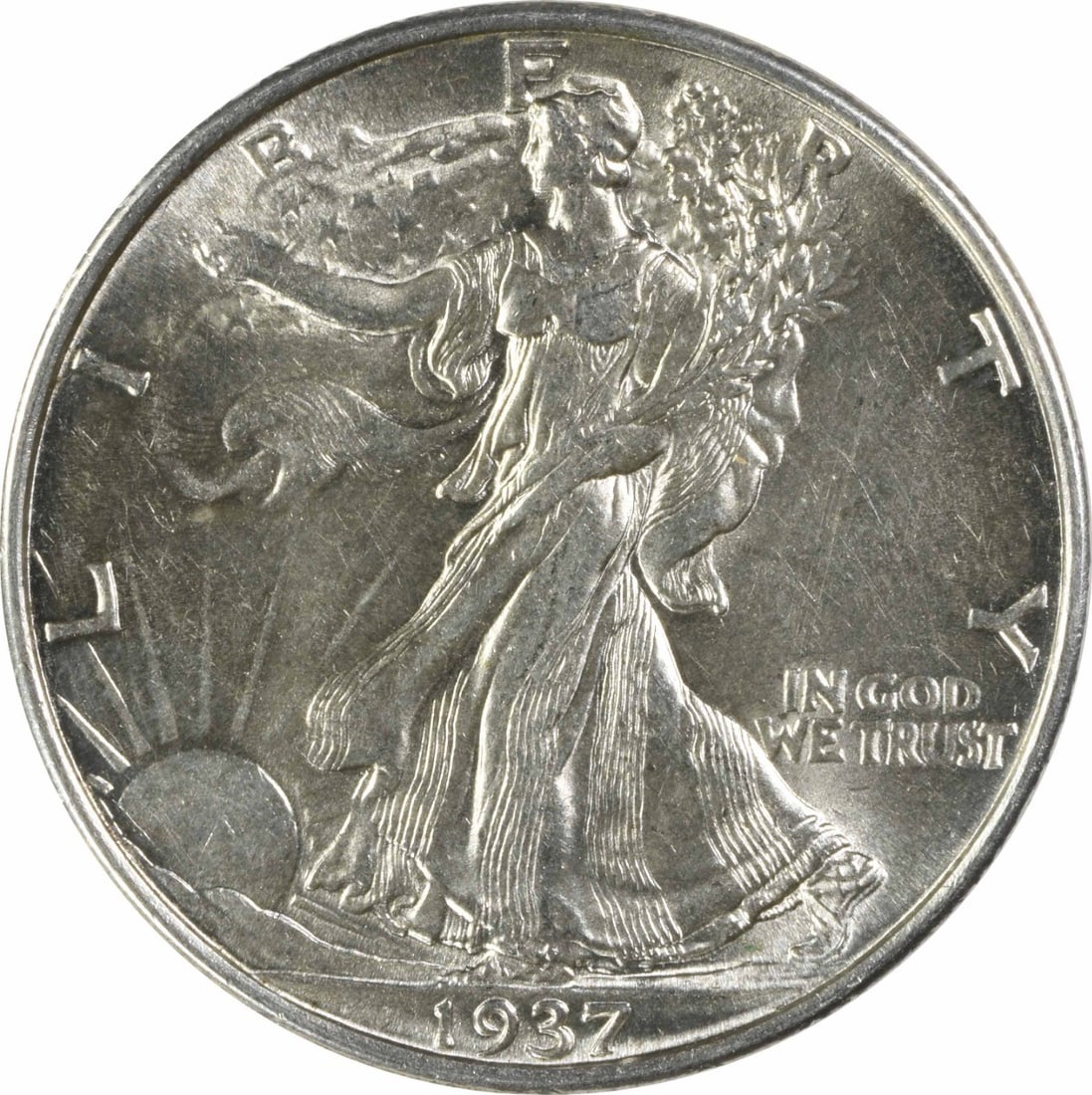 1937 Walking Liberty Silver Half Dollar Choice BU Uncertified: 1937 Walking Liberty Silver Half Dollar Choice BU Uncertified This 1937 Walking Liberty Silver Half Dollar is a stunning example of American coinage, featuring the iconic Liberty Walking design. It is