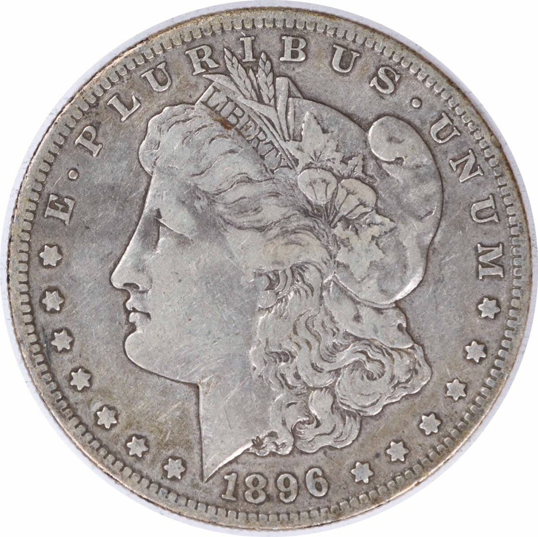 San Francisco Mint 1896 S Morgan Dollar 90 Percent Silver VF Uncertified: San Francisco Mint 1896 S Morgan Dollar 90 Percent Silver VF Uncertified This is an 1896-S Morgan Silver Dollar struck at the San Francisco Mint. The coin is composed of 90% silver and 10% copper, fea