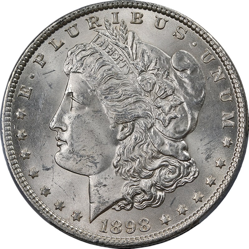1898-P Morgan Silver Dollar PCGS MS63 Blast White Stunning Coin (1 of 4)