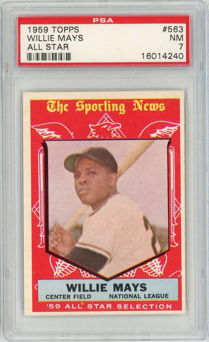 1959 Topps Willie Mays All Star Card PSA Graded 7 #563 (1 of 2)