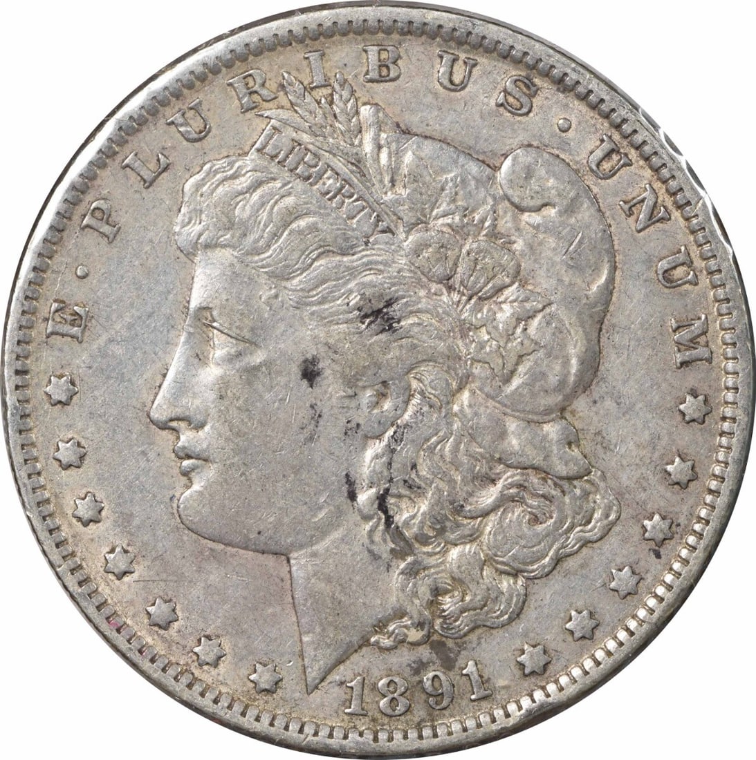 1891-O Morgan Silver Dollar Clashed E by George T. Morgan (1 of 2)