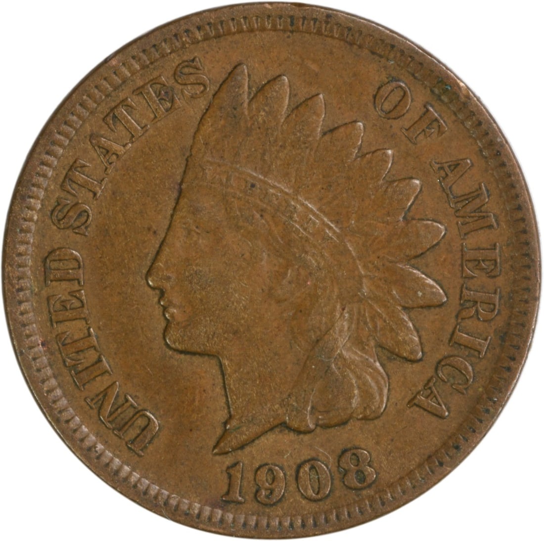 1908-S Indian Head Cent EF Uncertified 95% Copper San Francisco Mint: 1908-S Indian Head Cent EF Uncertified 95% Copper San Francisco Mint This 1908-S Indian Cent is a captivating piece of American numismatic history. Featuring a beautiful Indian Head design by James Ba