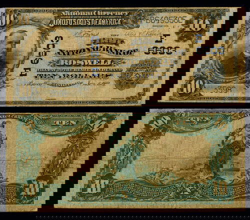 1902 PB Ten Dollar National Bank Note Boswell PA Charter 6603 First National Bank (1 of 3)