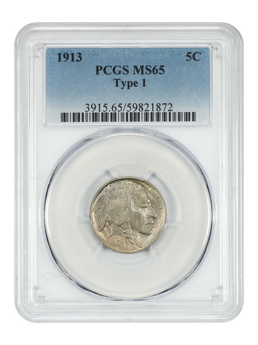 1913 Buffalo Nickel 5C PCGS MS65 Type 1 Uncirculated Coin (1 of 4)