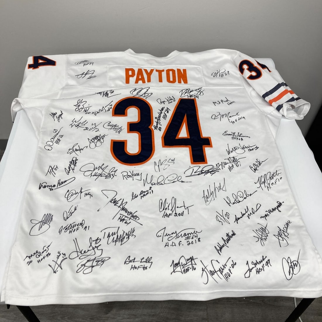 Walter Payton Multi Signed Jersey with 40+ Hall of Fame Autographs JSA COA: Walter Payton Multi Signed Jersey with 40+ Hall of Fame Autographs JSA COA This authentic Walter Payton Mitchell & Ness jersey is a must-have for any football fan and collector. Celebrating the legend