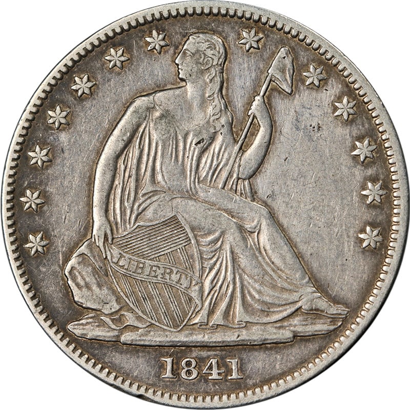 1841-O Seated Half Dollar Silver Choice XF+ Uncertified Superb Eye Appeal: 1841-O Seated Half Dollar Silver Choice XF+ Uncertified Superb Eye Appeal This 1841-O Seated Half Dollar showcases superb eye appeal and a strong strike, making it a remarkable addition to any collect
