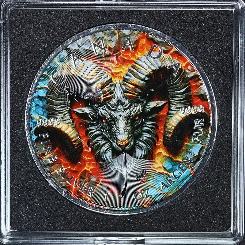 2025 Canada 1 oz Silver $5 Maple Leaf Aries Zodiac Coin OGP COA: 2025 Canada 1 oz Silver $5 Maple Leaf Aries Zodiac Coin OGP COA This stunning 2025 Canada 1 Ounce Silver $5 Maple Leaf coin features the Aries zodiac design, showcasing exceptional luster and a strong